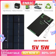 ENRIC USB Solar Panel Outdoor 5W 5V Portable Solar Charger Pane Climbing Fast Charger Polysilicon Tr