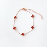 Aurelia Atelier Red Vanya Clover Bracelet