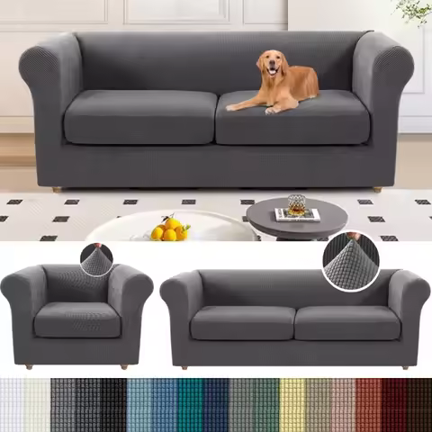 Stretch Jacquard Spandex Sofa Covers 1/2/3/4 Seater Sofa Slipcover with 1/2/3/4Pcs Cushion Covers So
