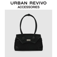 URBAN REVIVO กระเป๋าสะพายไหล่สไตล์วิทยาลัยสไตล์ยุโรปและอเมริกาใหม่สำหรับผู้หญิง AW04TB2N2006 Black