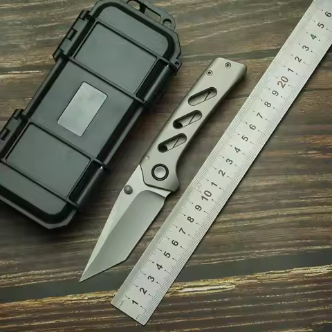LEMIFSHE New 154CM Steel Titanium Alloy Handle Ceramic Bearing Outdoor Camping Survival Pocket EDC T