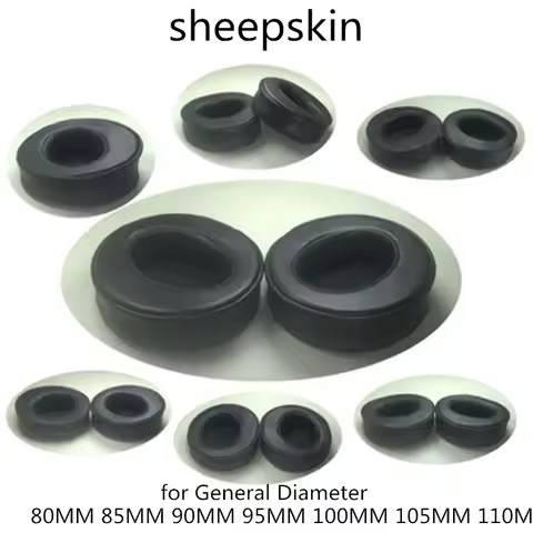 Angled Sheepskin Leather Perforated Ear Pads Round Earpad 80MM 85MM 90MM 95 100MM 105MM 110MM Headph