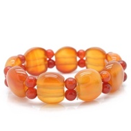 Orange Red Agate Hand Row Agate Semicircle Piece Bracelet Bracelet Simple Fashion Agate Bracelet