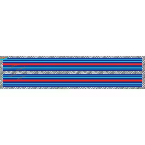 2 X Martini Racing Stripes Italy Stripe Decal Sticker 4.5cmx55cm
