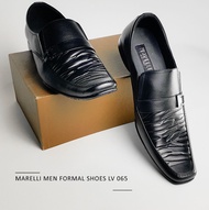 Marelli Sepatu Slip On Pantofel Formal Pria Kulit with Metal Buckle - LV 065 Black