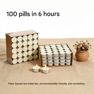Free Shipping|Vegetable Butter Candle|6 Hours 100 Capsules Smokeless Odorless Candle Light|White Hou