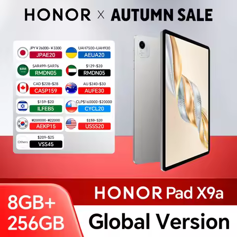 Global Version HONOR Pad X9a 6GB+128GB/8GB+256GB 11.5'' 2.5K 120Hz LCD Screen 8300 mAh Battery 35W S
