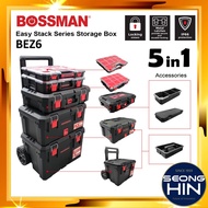 BOSSMAN 5 in 1 EASY STACK STORAGE BOX BEZ6 Tools Box Heavy Duty PENYIMPANAN Kerja Simpan Mesin