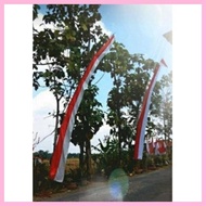 MERAH 8.8 Brands Festival (4 Meters) Plain Red and White Umbul Umbul