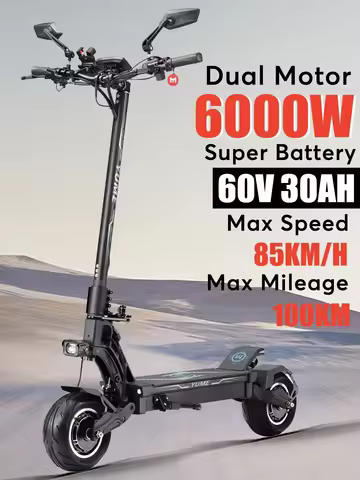 YUME Hawk pro 6000W Dual Motor Electric Scooter Thumb Throttle NFC Display Max Speed 85KM/H 60V-30AH