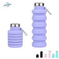 OKHOBBY Collapsible Water Bottle, 17oz Silicone Foldable Water Bottle, Portable Leakproof Eco-Friend
