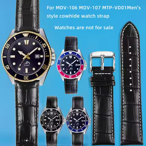 For Casio MTP-1303 MTP-1375/1374 MTH-5001L MDV-106/107 MTP-VD01 Series Business Leather Watch Bracel