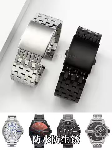 Men's Stainless Steel Watchband 26mm Solid Strap Accessories for Diesel Steel Belt DZ7256 DZ7291 DZ7
