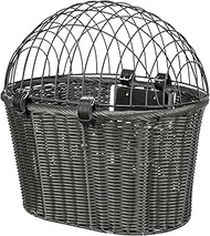 TRIXIE 13107 Dog Basket for Front Bicycle up to 5 kg 44 x 41 x 34 cm with Universal Bracket Woven Do