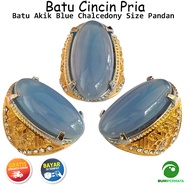 [COD] Batu Cincin Akik Biru Langit Chalcedony Size Pandan