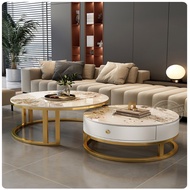 Sintered Stone Coffee Table Round Coffee Table Nordic Side Table Living Room Minimalist Marble Coffe