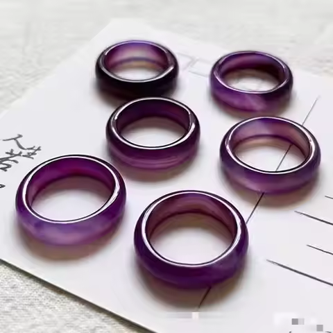 Natural Agate Rings Women Fine Jewelry Accessories Genuine Brazilian Agate Stone Colorful Ring For G