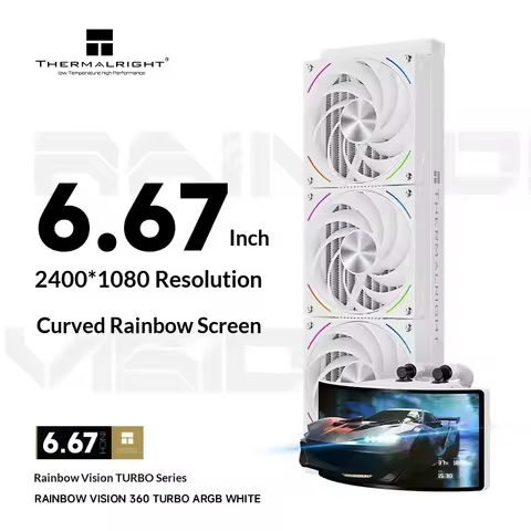 6.67" Curved OLED 360mm AIO Cooler, Thermalright RAINBOW VISION 360 TURBO ARGB, Custom Video/System 