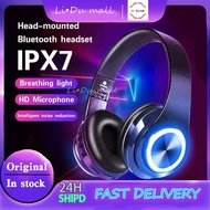 Wireless Bluetooth Headphones B39 Colored LED Lights Gaming Over-Ear Headset Stereo Headphone with m