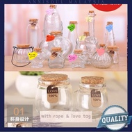 Wishing Bottle With Cork Small Clear Display Glass Jars Bottle Wish Vial Container with Cork Stopper
