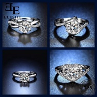 ELESHE JEWELRY Ring Women Original Fashion Silver Adjustable 925 Perempuan Moissanite Diamond Cincin M136