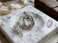 純白、紫幽靈水晶吊墜 白銅