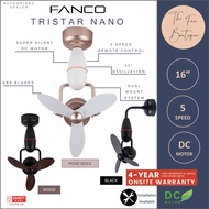 [NEW LAUNCH] Fanco TRISTAR NANO 16" DC Motor Ceiling Corner Fan and Wall Fan with Remote Control