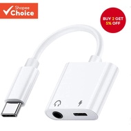2-in-1 Type-C to 3.5mm Audio Charging Splitter Adapter for Samsung S22 S21