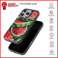 Case Casing iPhone 16 15 14 13 12 11 XR SE 4 Pro Max Mini Plus Watermelon AH0096 Custom N1