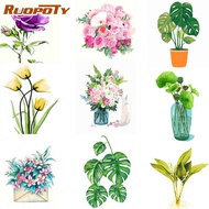 Ruopoty 20x30cm Paint By Number Beginner Plant Canvas Paint Diy Easy Oil Painting By Numbers For Wall Decor