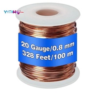 99.9% Dead Soft Copper Wire, 20 Gauge/ 0.8 mm Diameter, 328 Feet/ 100 M, 1 Pound Spool Pure Copper W