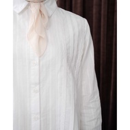 Mayoutfit.id Jadine Shirt | Kemeja Putih Wanita Katun Kombi Bordir Lace Renda Oversized Blus