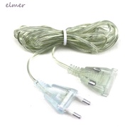 ELMER Power Extension Cord EU Plug Outdoor LED String Light Cable Plug Christmas Lights 3M 5M Transparent Extension Cable