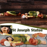 Catholic Ornament Christian Crafts Sleeping St Joseph Resin Statue Saint Religious Sculpture Retro H