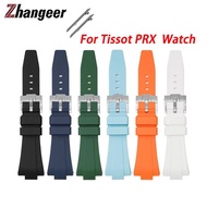 Convex Interface Rubber Strap For Tissot PRX Series 11mm 12mm Quick Release Stainless Steel Buckle Men Women Silicone Watch Band