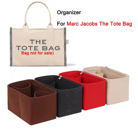 Purse Organizer Insert Handbags Liner Inner Pouch With Zipper Perfect for For Marc Jacobs The Tote B