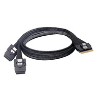 xiwai PCI-E Ultraport Slimline SAS Slim 4.0 SFF-8654 8i 74pin to Dual SFF-8087 Mini SAS Cable PCI-Ex