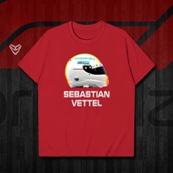 New F 1 Racing Ferra ri Driver Vettel Helmet Print Graphic T-shirt Men's and Women's Short Sleeve Br