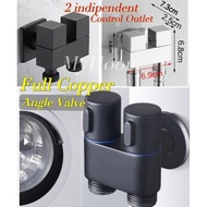 Copper 2 way Angle Valve/Water Valve/Washing Machine Area Water Tap/Mini Tap/ Dish Washer Tap/1 in 2