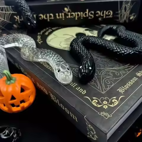 Transparent Snake Squeezing Soft Rubber Durable Plastic Fake Snake Prank Elastic Texture Resists Def