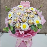 Daisy Ferrero Rocher Chocolate Crochet Flower Bouquet/Anniversary/Birthday/Graduation/Valentine/Hari Raya/Diwali