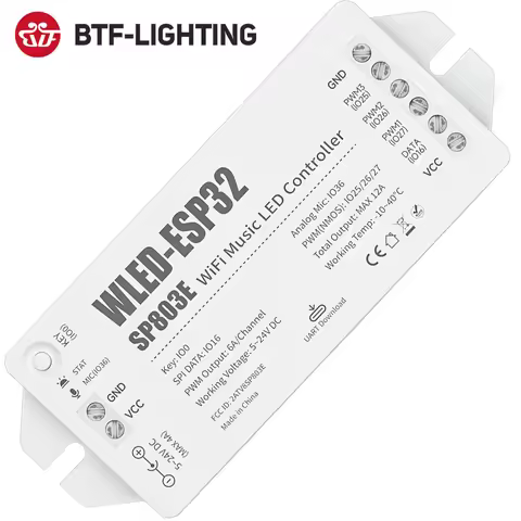 WLED ESP32 LED Strip Controller SP803E WiFi Music SPI WS2811 WS2812 SK6812 WS2814 WS2815 Addressable