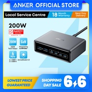 Anker Prime Charger 200W Fast Charging Station 6-Port GaN USB C Charger Desktop Multi Plug A2683