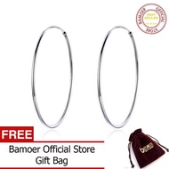 BAMOER Big Hoop Earrings for Women Sterling Silver 925 Jewelry Female Fashion Woman Earrings 39mm Fi