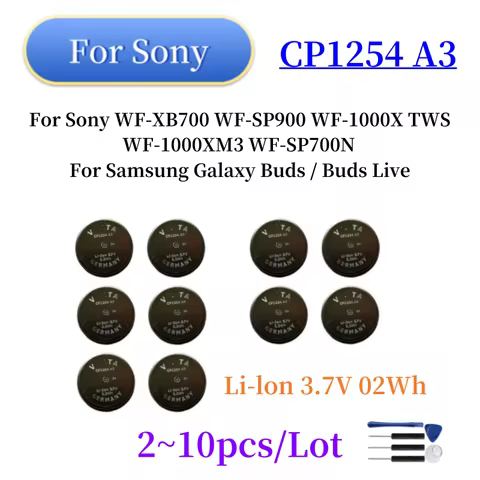 CP1254 A3 Battery For Sony WF-XB700 WF-SP900 WF-1000X / 1000XM3 WF-SP700N For Samsung Galaxy Buds / 