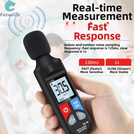Sound Level Meter Backlit LCD Display 30dB-130dB Range 0.1dB Resolution