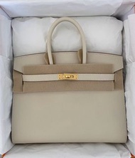 Hermes Birkin 25 Sellier Craie ghw  奶昔白金扣 Epsom W stamp