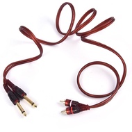 New Arrival 1pc 1.5M Cable, Dual RCA Male to Dual 6.35mm 1/4 inch Male Mixer Audio Cable