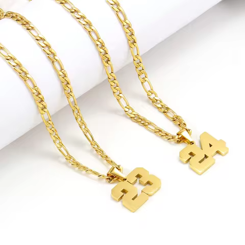 Custom Number Necklace for Men Football Baseball Athletes Jersey Numbers 00-99 with Name Charm Perso