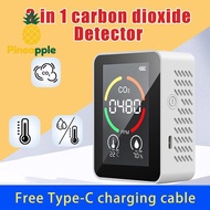 [Pine-t] Quality Detector CO2 Detector Quality Monitor TVOC Tester USB Charging Thermometer Hygromet